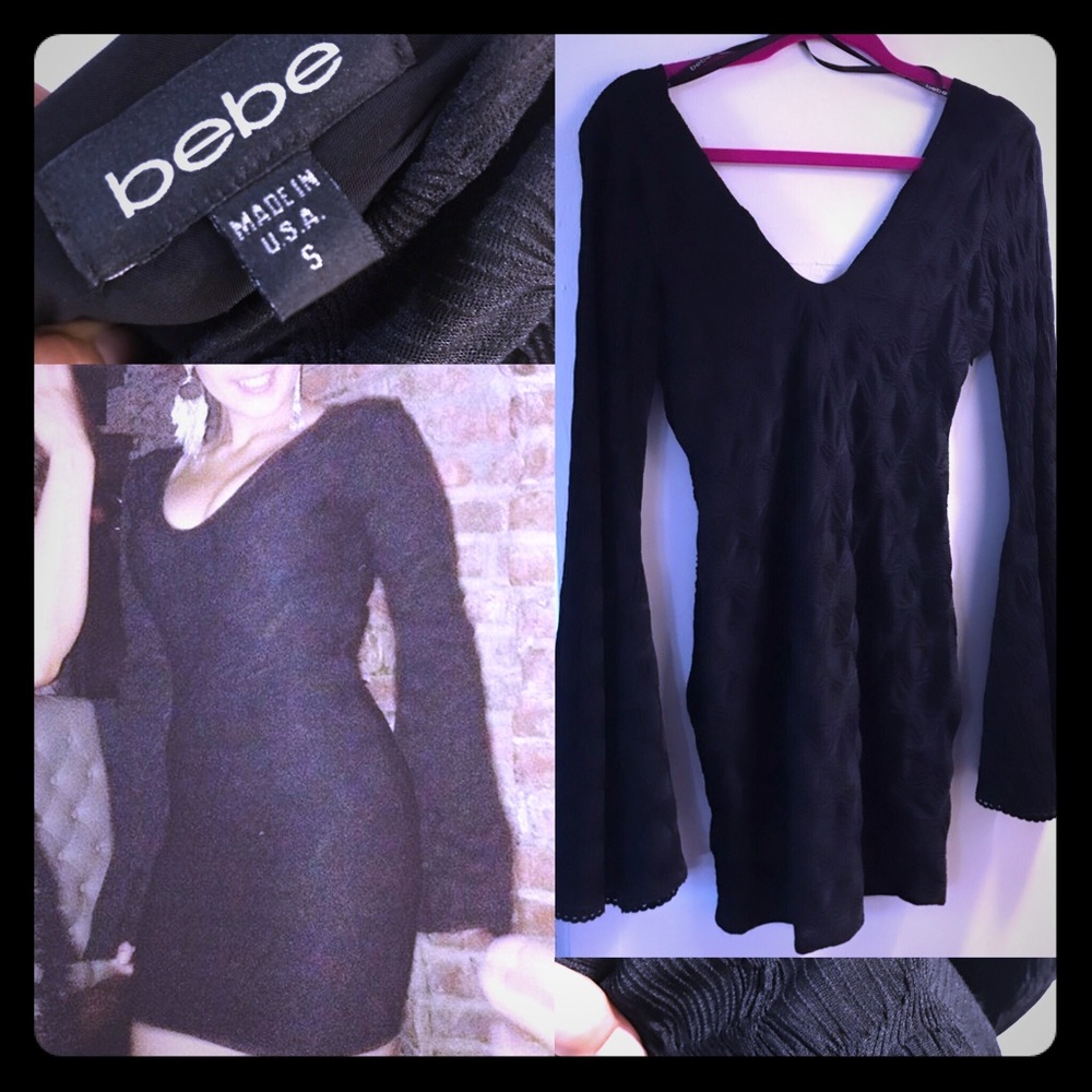 BEBE mini bell sleeve dress size Small